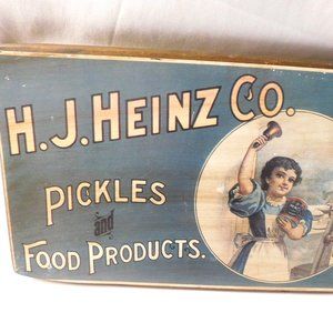 H.J. Heinz Co. Pickles and Food Products Wood Sign